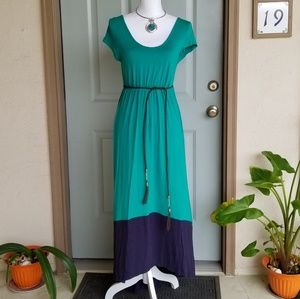 Liz Lange for Target Teal and Navy Maxi Dress